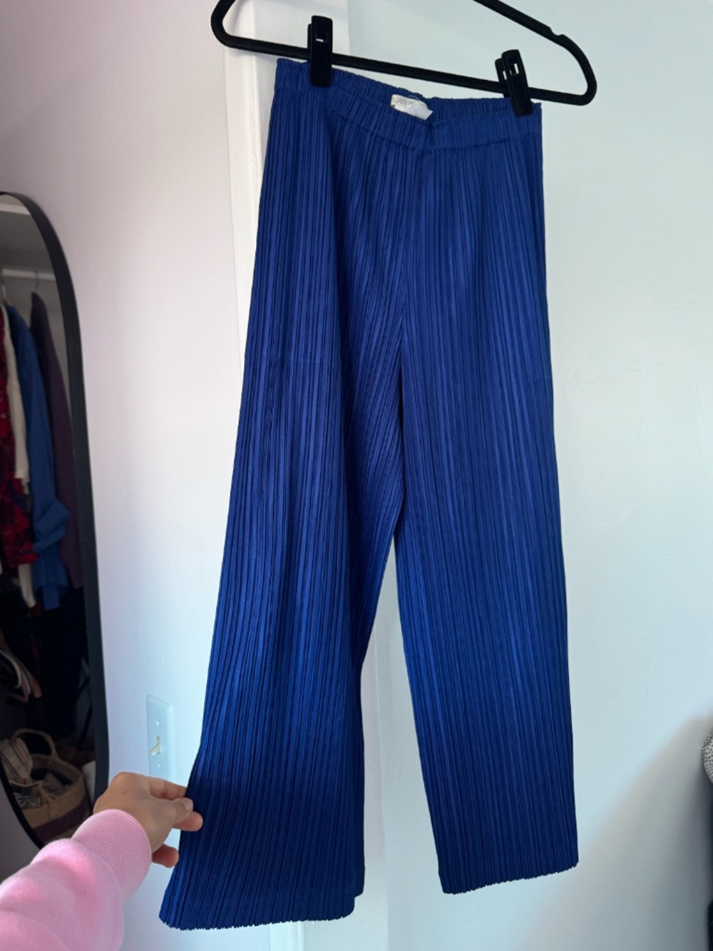 PLEATS PLEASE Issey Miyake "Thicker Bottoms" Wide Leg Pants Cobalt Sz 2